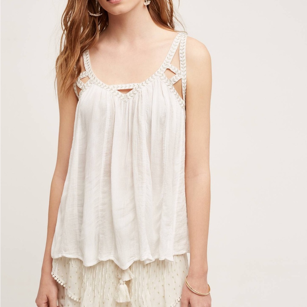 Anthropologie - Cutwork Gauze Tank
